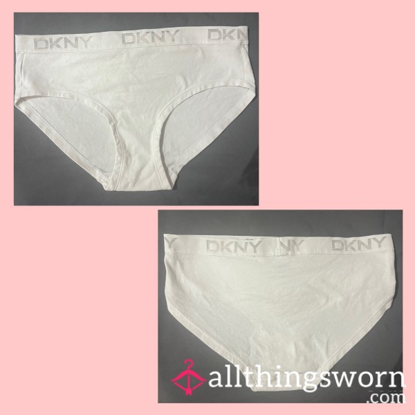 DKNY WHITE FULLBACK PANTIES MEDIUM - WORN FOR 24 HOURS 💦🤍