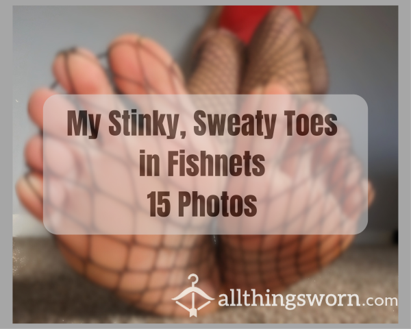 Stinky, Sweaty Toes Poking Through My Fishnets 📸 15 Photos - Only $5!!