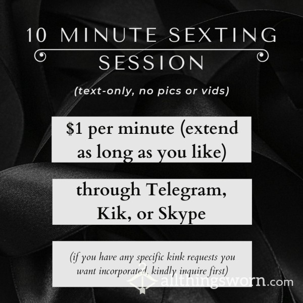 10 Minute Text-only S**ting Session