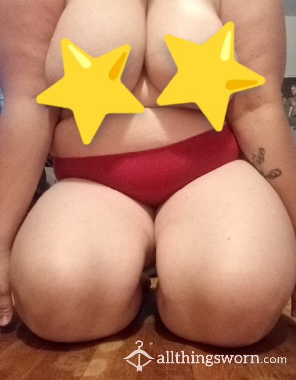 10 Pictures Of Me In Only My Red Panties, Pushing Together And Grabbing My T*ts