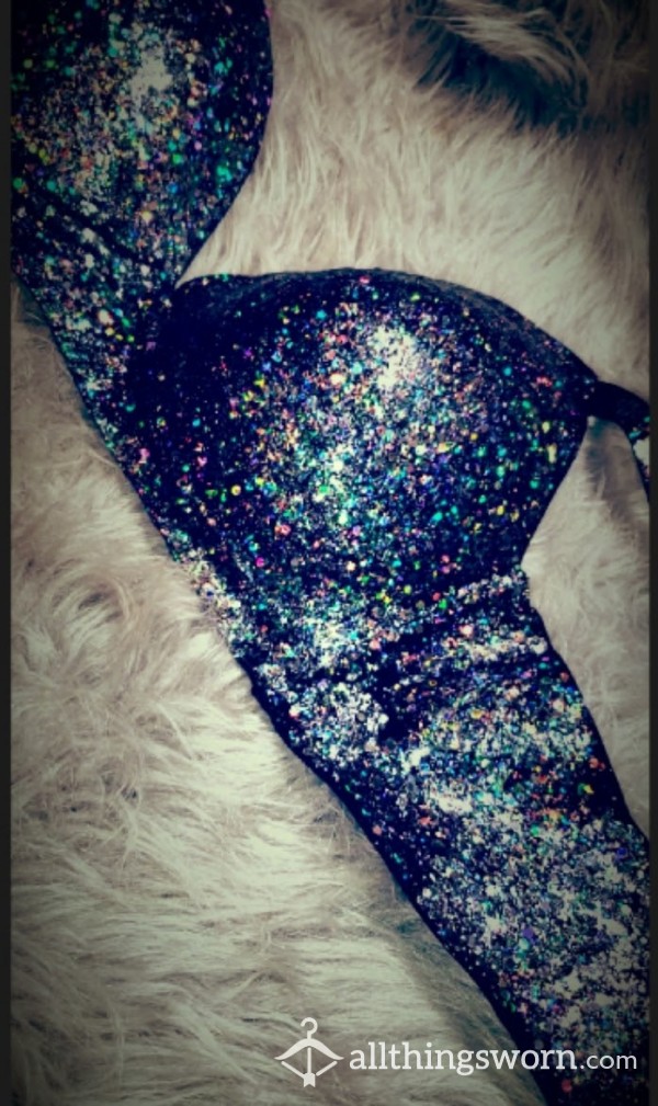 🖤1st Handmade Glitter Bra💜My Moms Old Bra💜