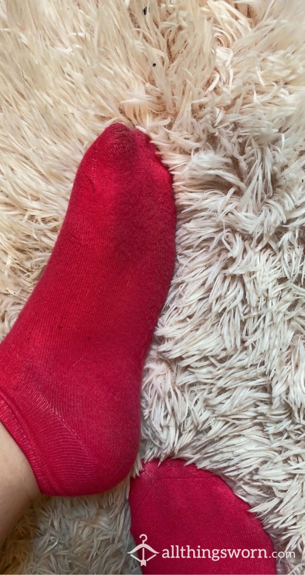 24 Hour Worn Hot Pink Socks