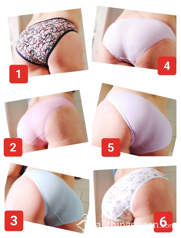 48h Worn Cute FullBack Cotton Panties With A C*m |WW Shipping