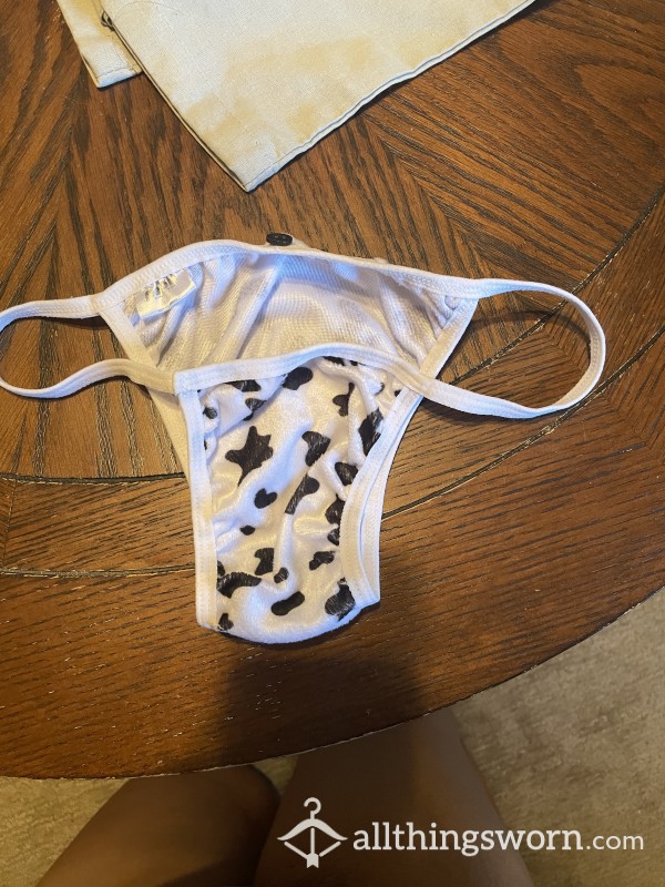 3 Day Worn Cow Print Thong