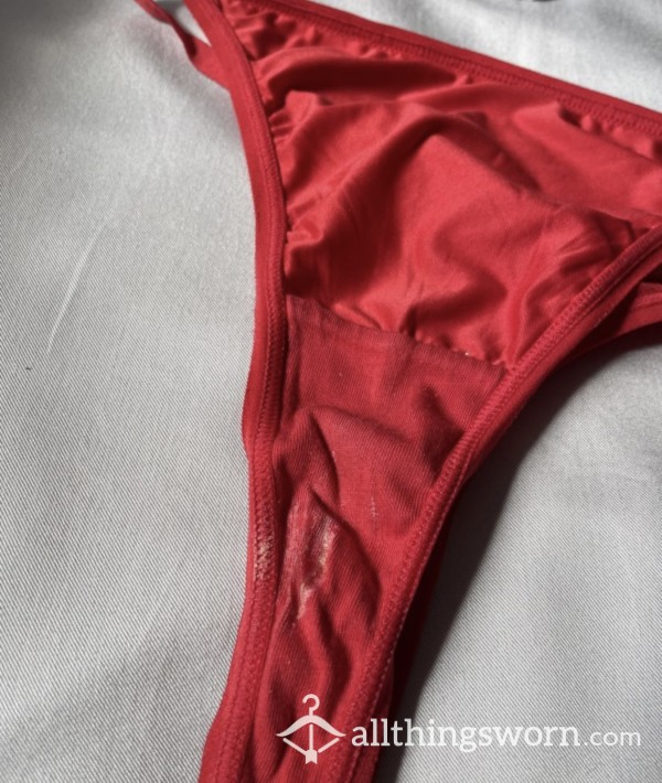 3 Day Worn Red Thong