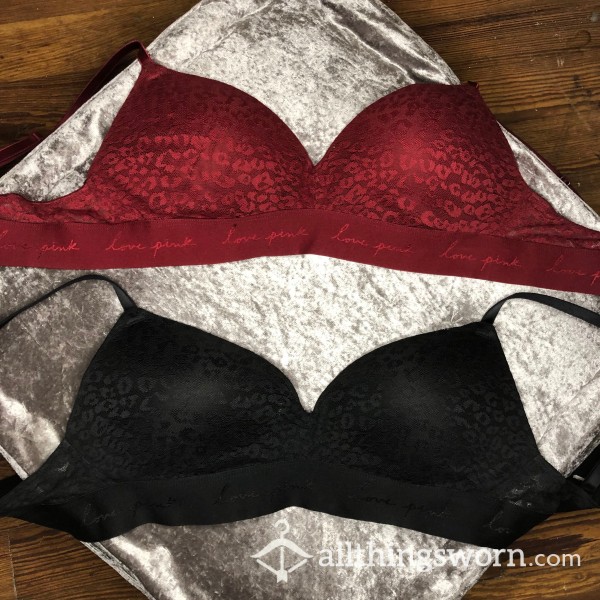 36C Semi-Padded Red And Black Victoria's Secret Pink Bra