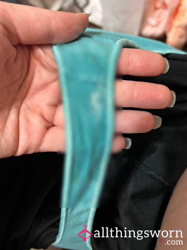 *SOLD* 4 Day Wear: Creamy, Sweaty Blue Thong