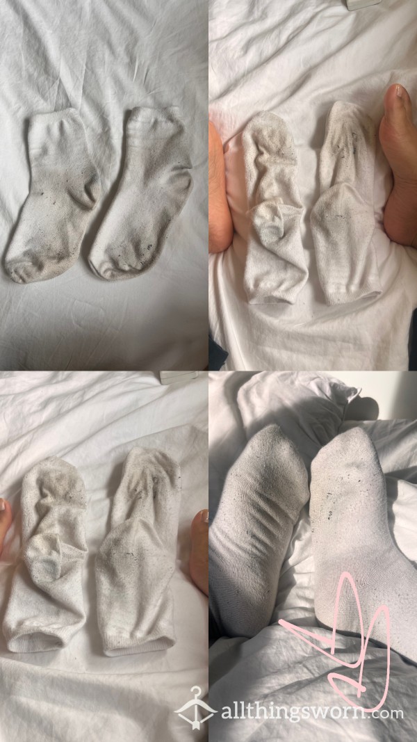 48hrs+ Worn Smelly White Work Socks