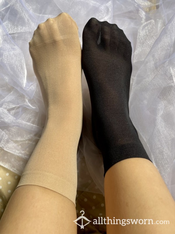 5 Day + 1 Workout Nylon Socks Nude/black