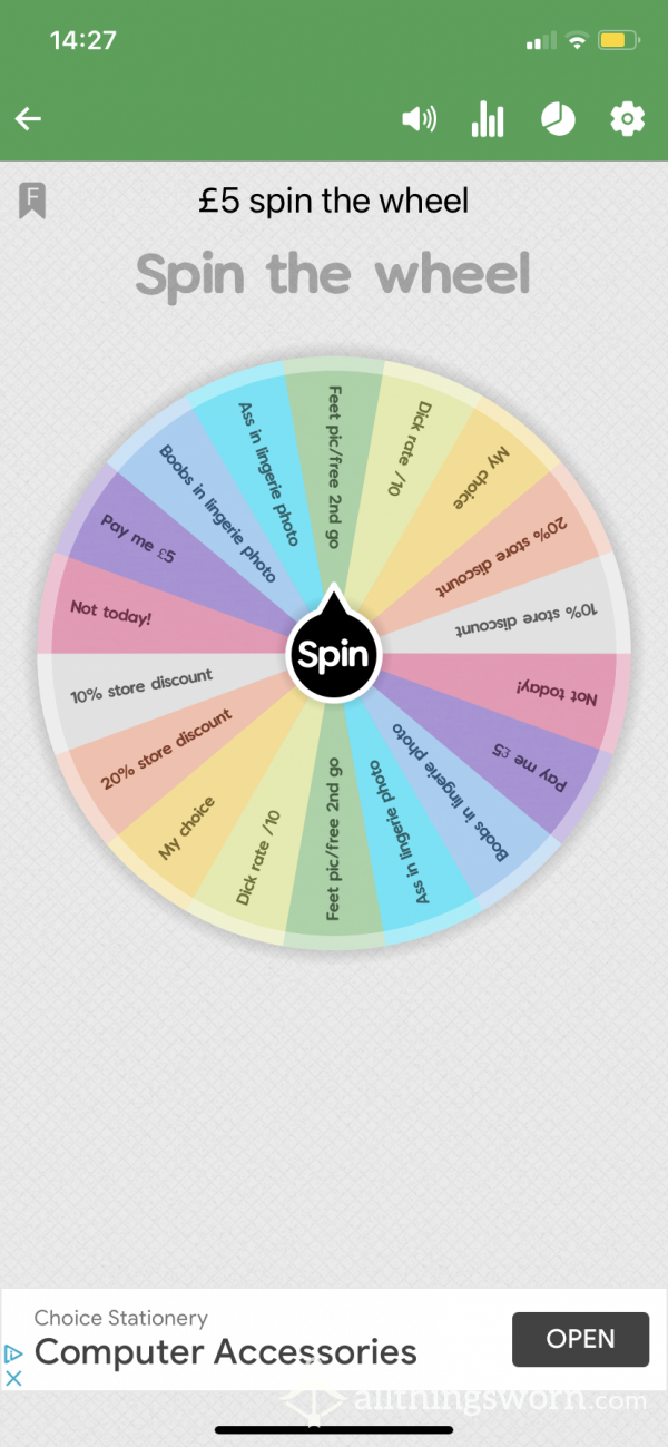 £5 Spin The Wheel