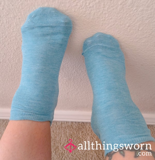 7 Day Wear Light Blue Thin Cotton Socks