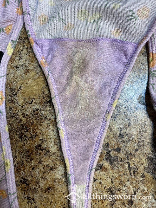 72 Hour Purple Flower Thong