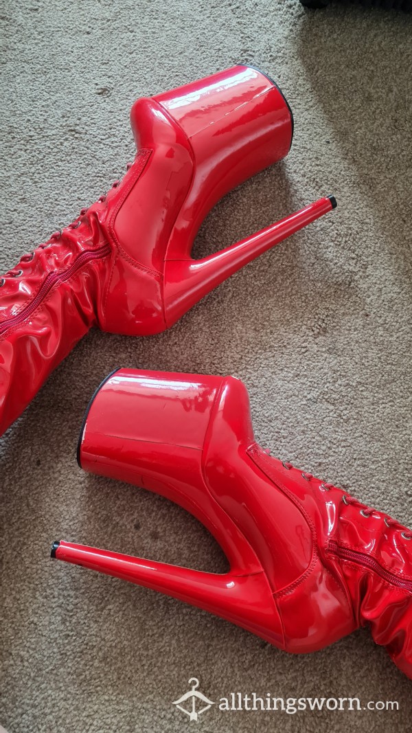 8" Stripper Heels. Well Worn. UK 4