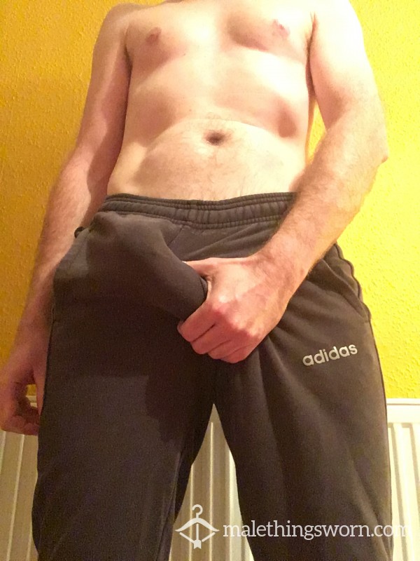 Adidas Black Trackie Bottoms (small)