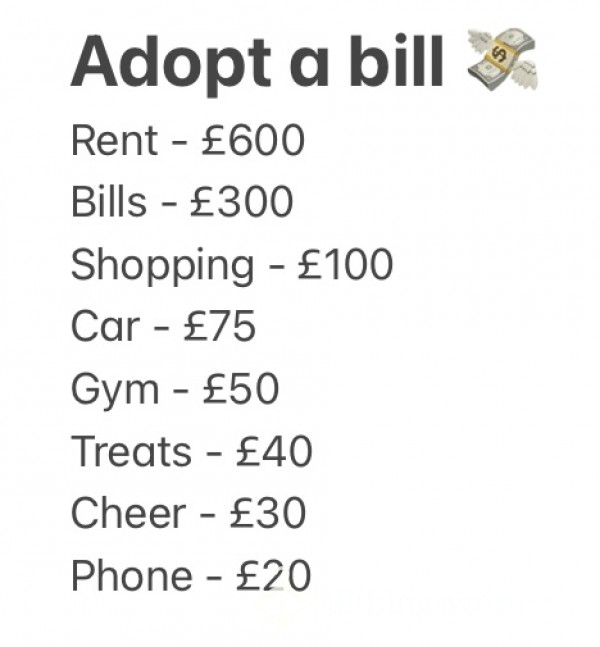 Adopt A Bill - Spoil A Princess