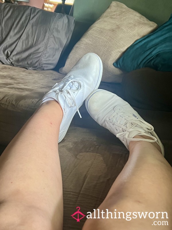 All White Vans Lace Ups