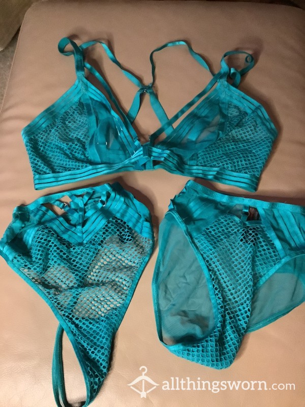 Ann Summers Lingerie Set Green X2 Thongs