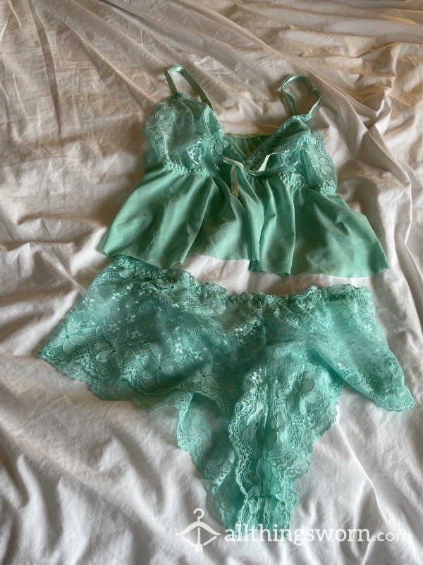 Aqua Two Piece Lingerie