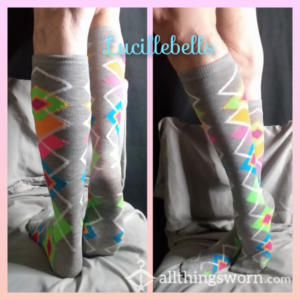 Argyle Gray Knee High