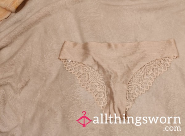 Cream/White Nylon Cheeky Panties