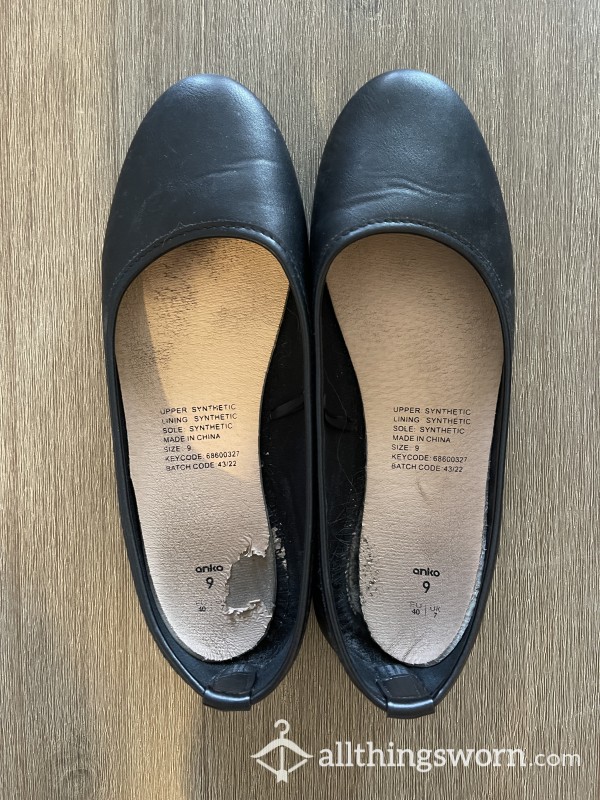 Australian Flight Attendant VERY Well Worn Cabin Ballet Flats With A Wonderful Scent!