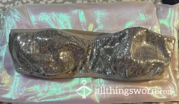 Bandeau Sequin Tube Bra L