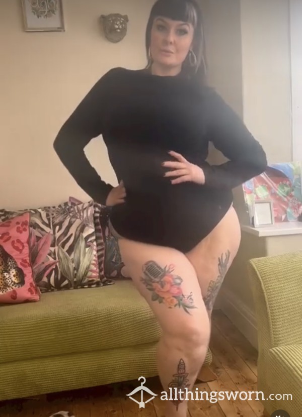 Bbw Black High Neck Bodysuit