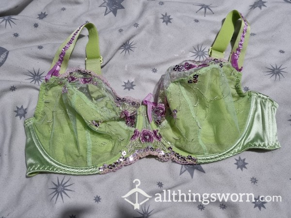 Beautiful Green And Pink/purple Bra