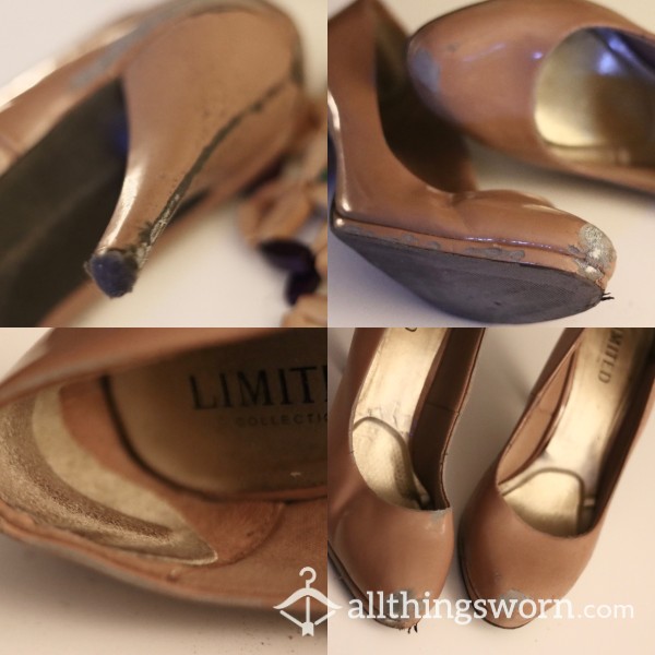 Beautifully Worn Patent Nude Heels