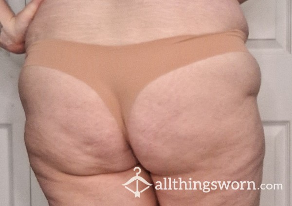 48hr Worn Beige Seamless V-waisted Thong *SALE*