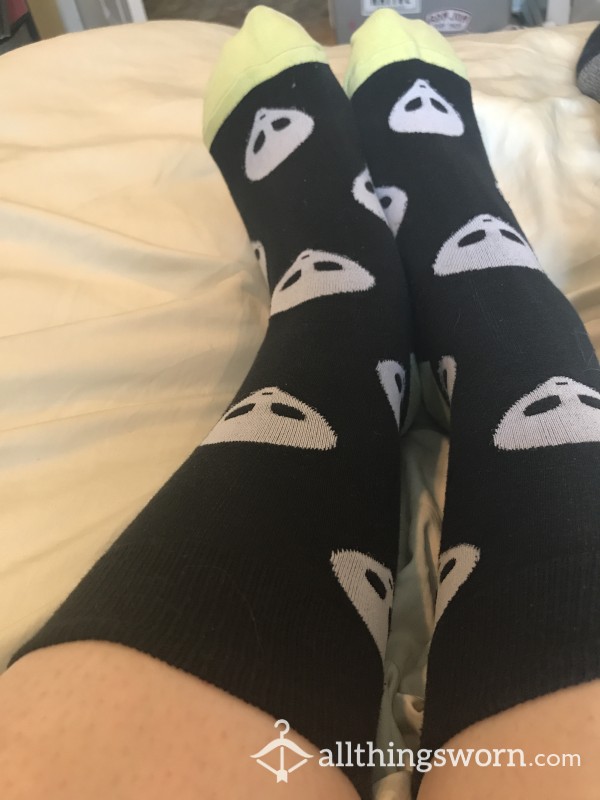 Black Alien Socks With Holes