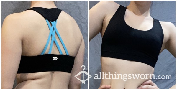 Black And Blue Sports Bra 🦋