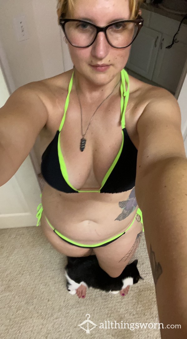 Black And Green Bikini