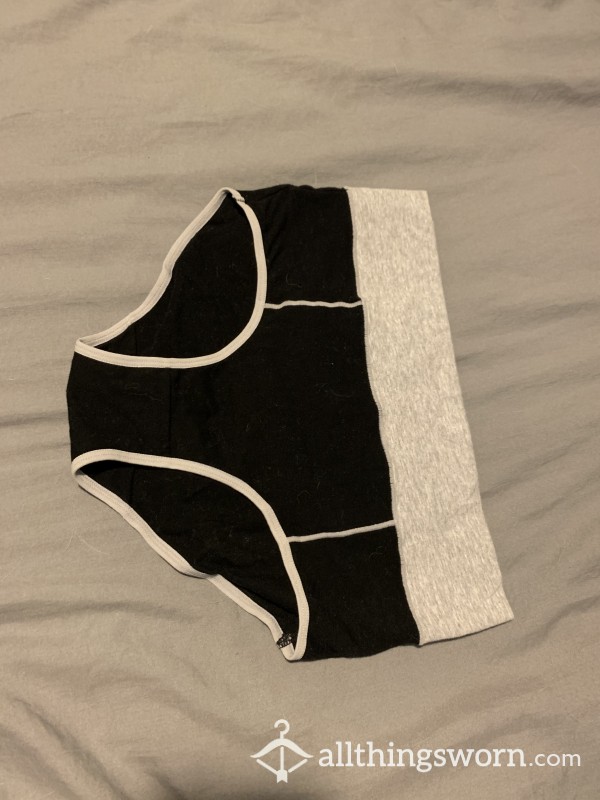 Black And Grey High Waist Cotton