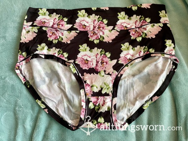 Black And Pink Flor*l Fullbacks