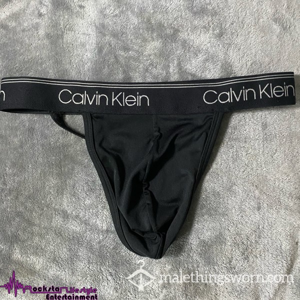 Black Calvin Klein Thong | WELL Worn Sweaty/c*mmy