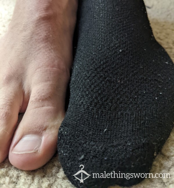 Black Cotton Athletic Socks