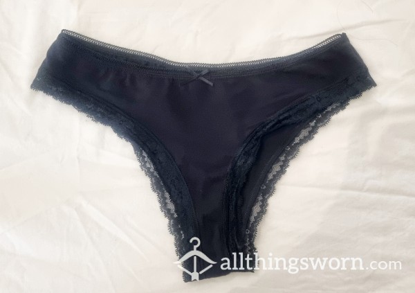 Black Cotton Brazilian/cheeky Knickers