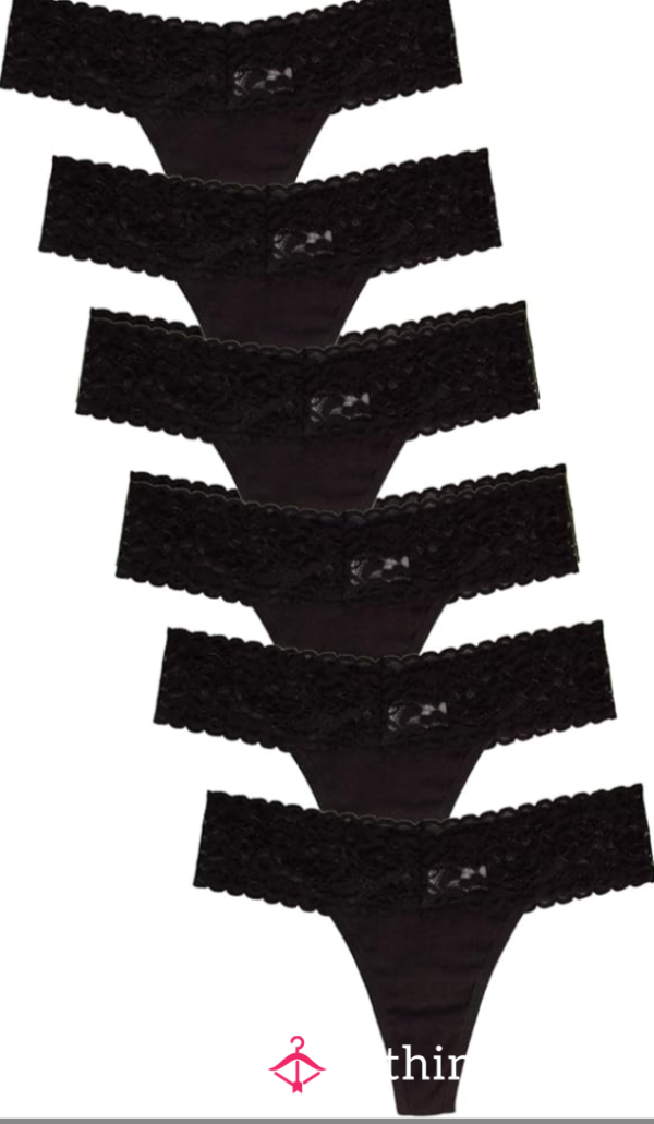 Black Cotton Thongs