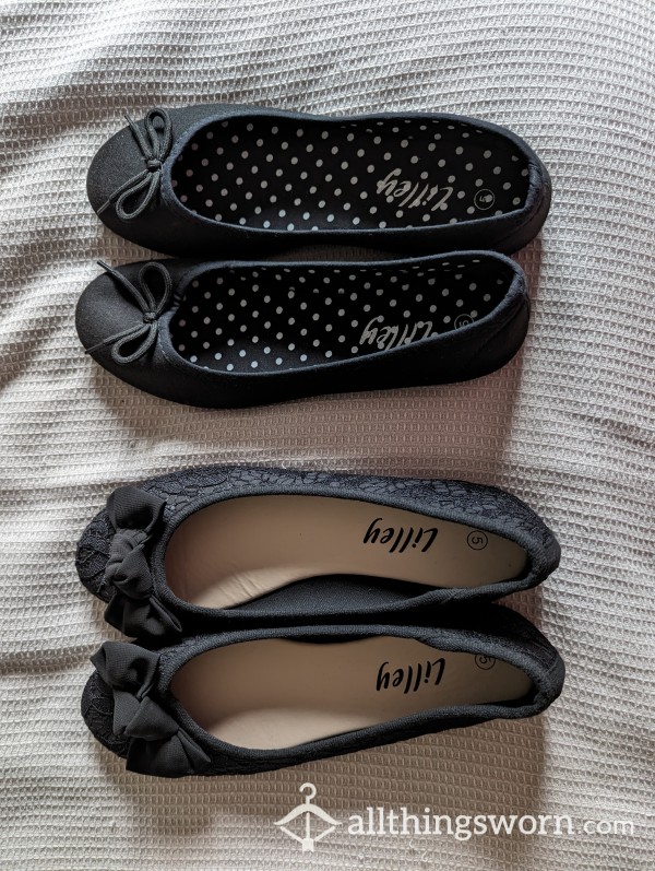 Black Flat Office Pumps