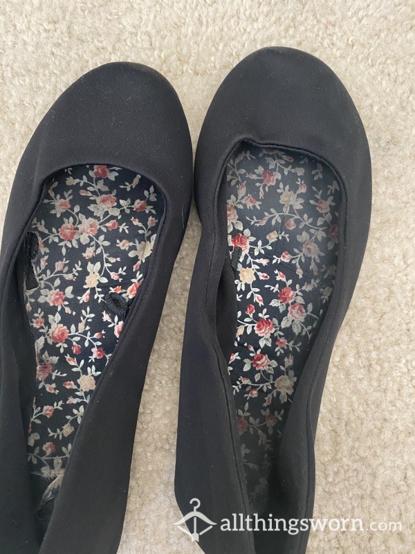 Well Worn Black Flats