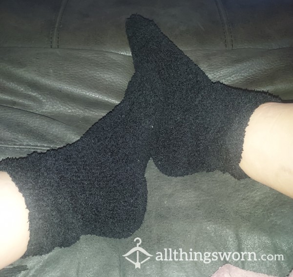 Black Fluffy Socks