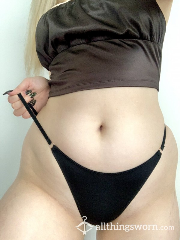 Black Full Back Panties Worn For 24h