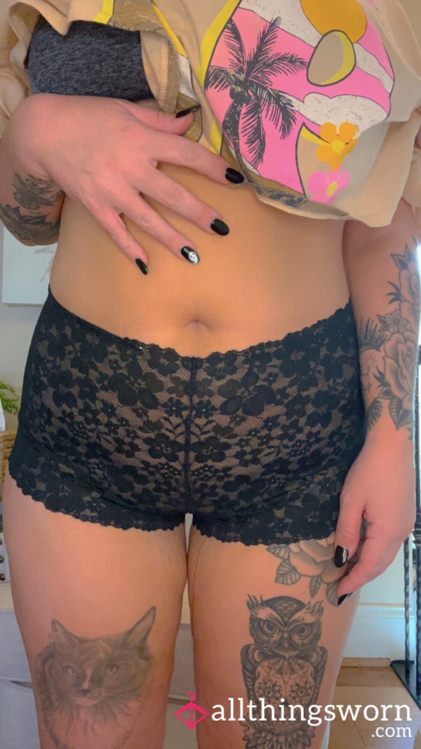 Black Full Lace Boyshorts *US Shipping Included*