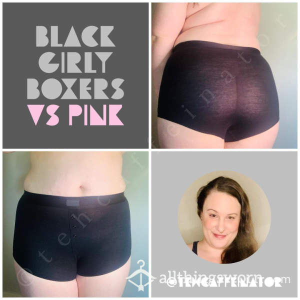 Black Girly Boxers - VS PINK XL