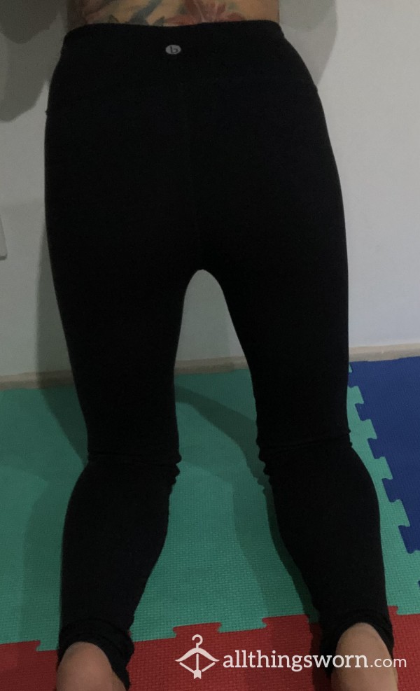 Black Gym Tights, No Undies, Worn For Days