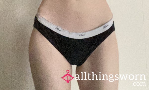 Black Hanes Cotton Hipster Panties