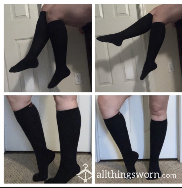 Black Knee High Socks