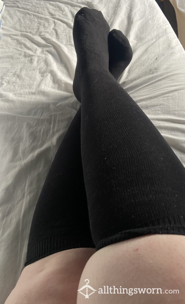 Black Knee High Socks