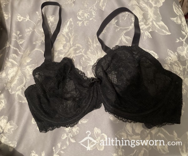 Black Lace Bra Worn